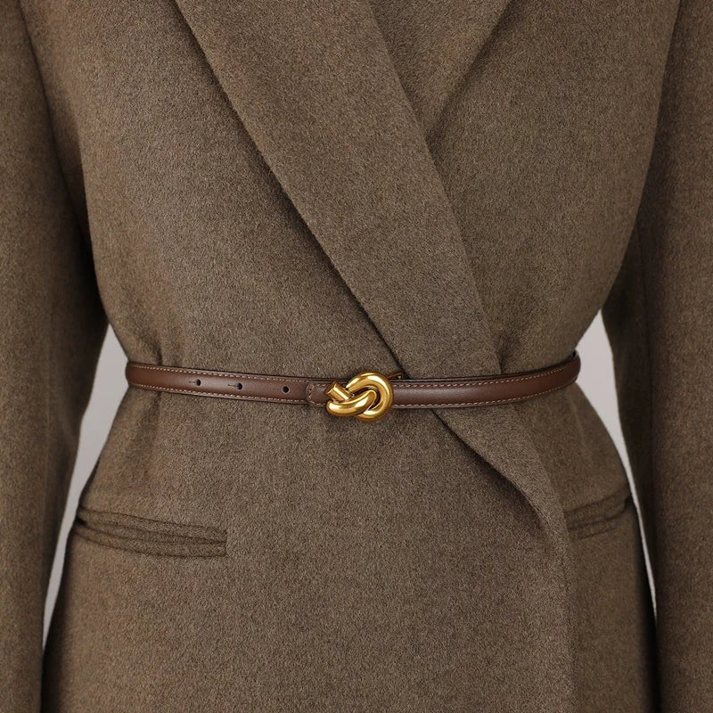 Knot Buckle Leather Belt