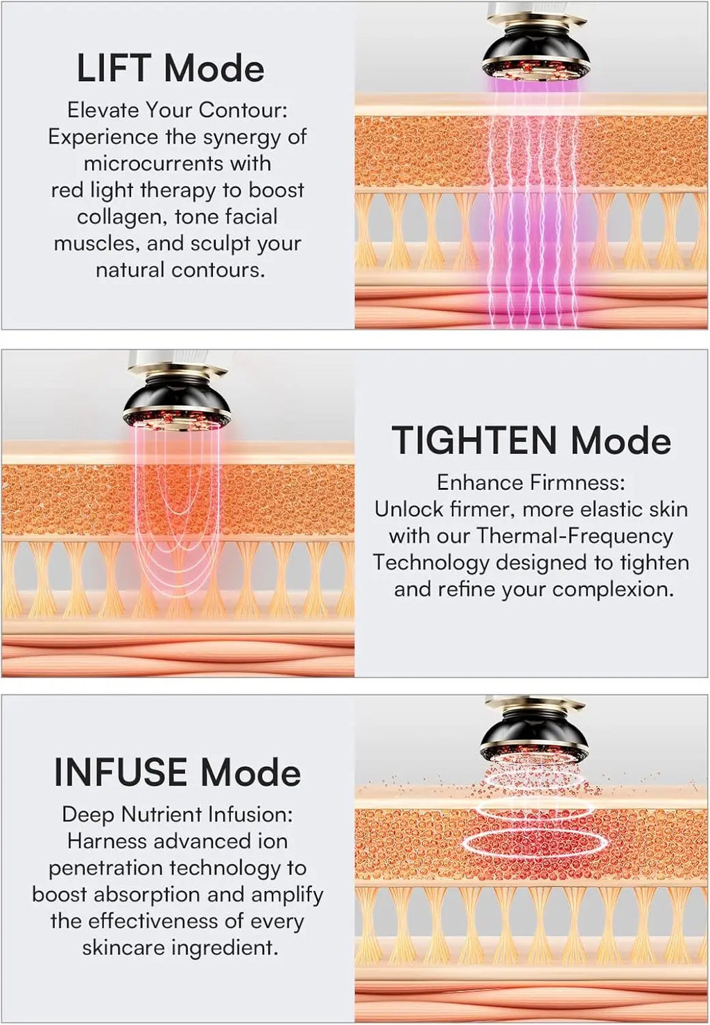 3-in-1 Red Light Facial & Neck Massager