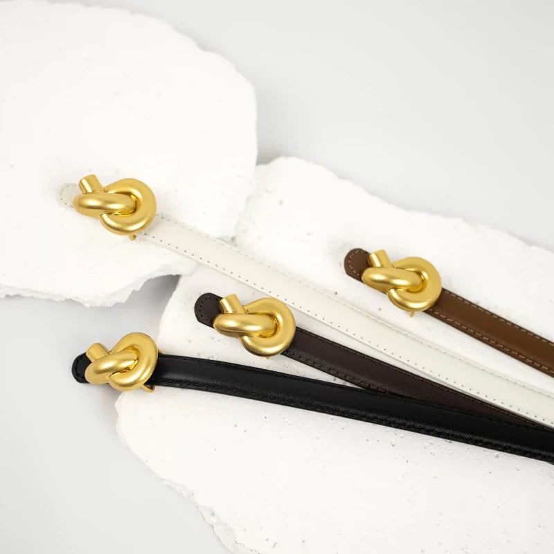 Knot Buckle Leather Belt
