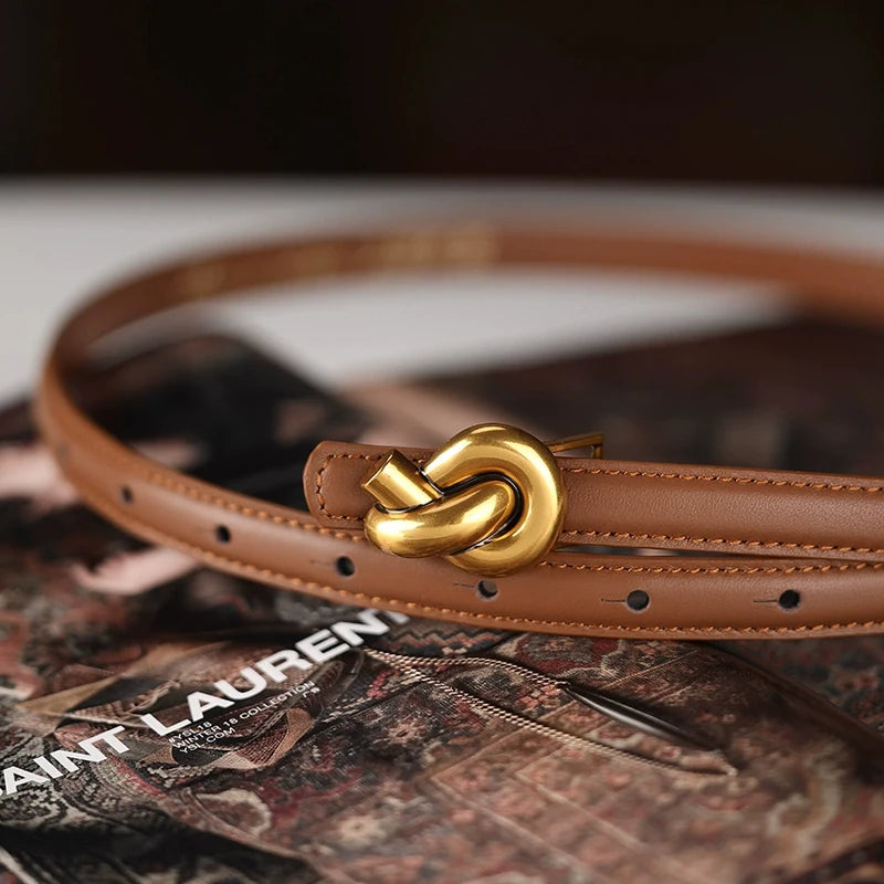 Knot Buckle Leather Belt