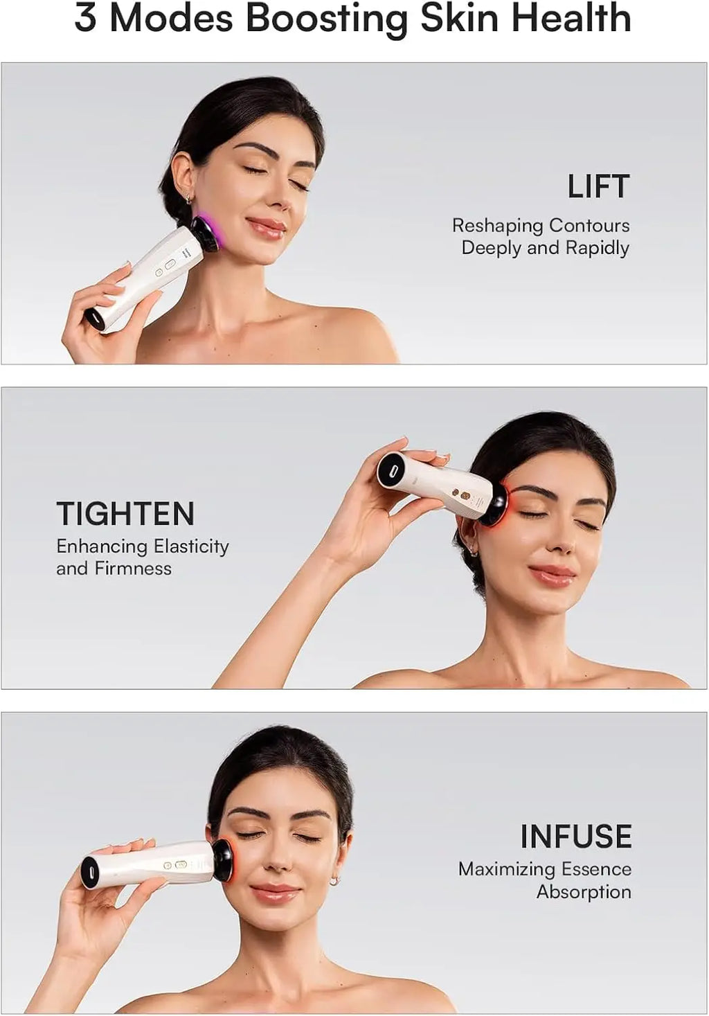 3-in-1 Red Light Facial & Neck Massager